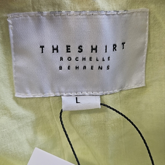 THE SHIRT by ROCHELLE BEHRENS The Jenica Dress In Yellow. Size L NWT - Picture 7 of 16